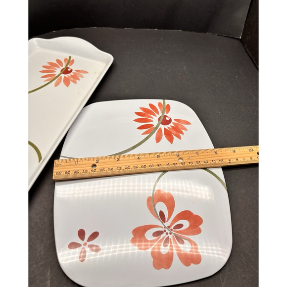 Pretty CORELLE Coordinates PRETTY PINK Pattern Tidbit Tray & Heat Pad Trivet - Picture 3 of 12